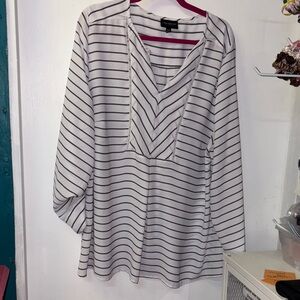 Elegant Striped V-Neck Blouse